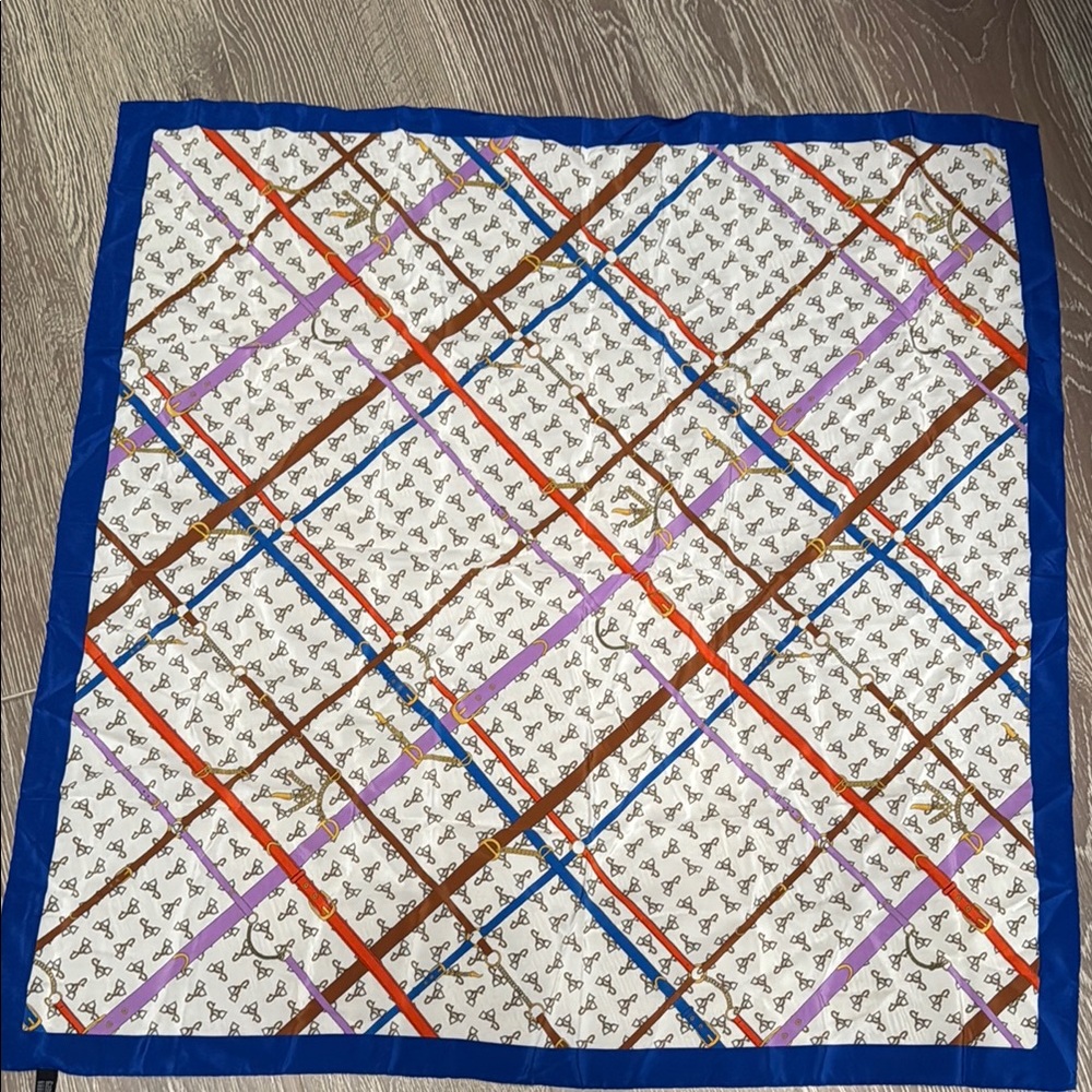 Colorful Geometric Silk Scarf